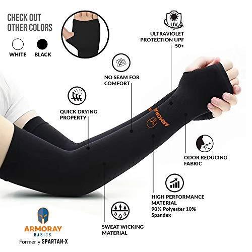 TRENDMALLS Arm Sleeves, Cooling UV Sun Protection Sports Compression for Men/Women/Kids (Black)