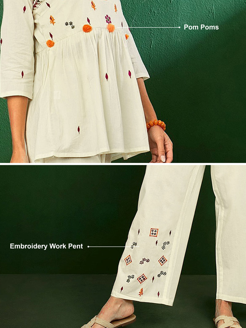 Cotton Embroidery Co Ords Set for Women