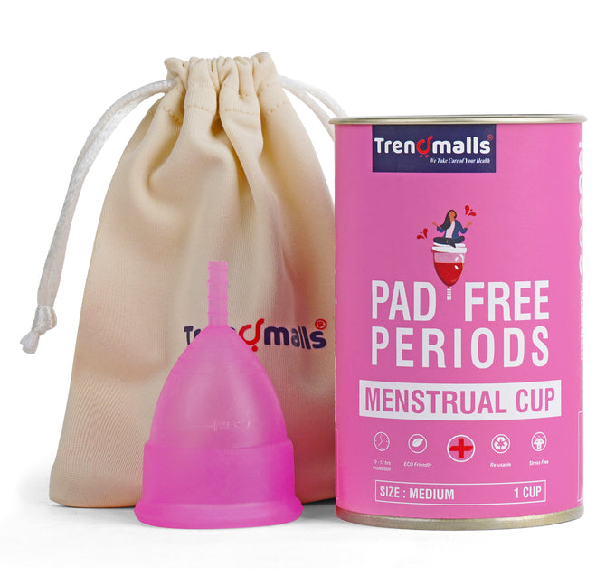 Reusable Menstrual Cup for Women | Small , Medium , Large -Size with Pouch | Ultra Soft, Odour & Rash Free|100% Medical Grade Silicone|No Leakage|Protection for Up to 8-10 Hours Pack of 1 Trendmalls