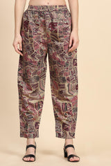 Chanderi Cotton Silk Printed CoOrds Set Kurta Pant 2 Piece Ethnic Fusion Kurta Set For Women's