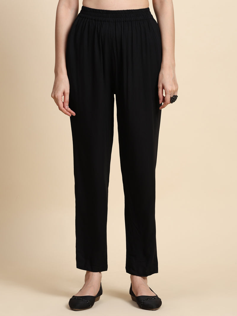 Cotton Black Co-Ords Set for Women Bell Sleeve Shirt For Women