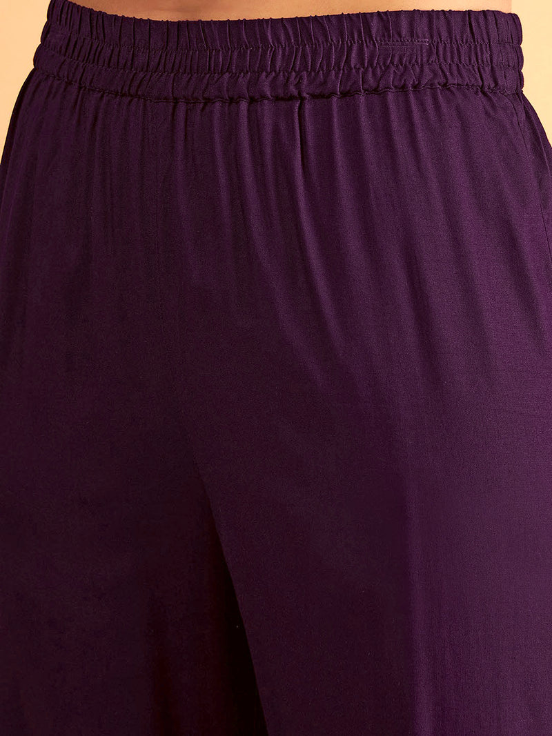 Purple Rayon Co-Ords Set for Women