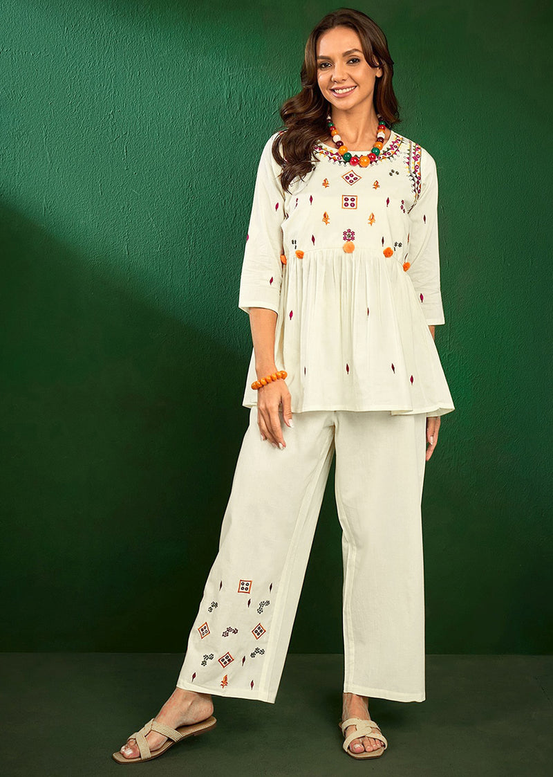 Cotton Embroidery Co Ords Set for Women