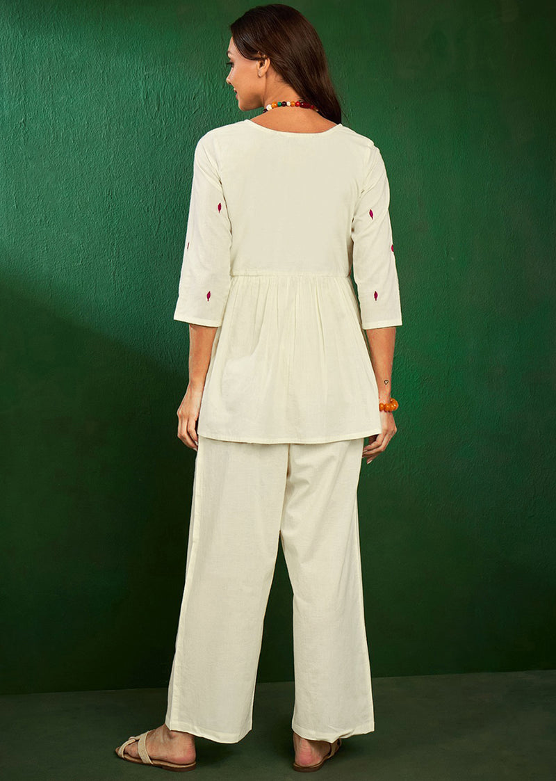 Cotton Embroidery Co Ords Set for Women