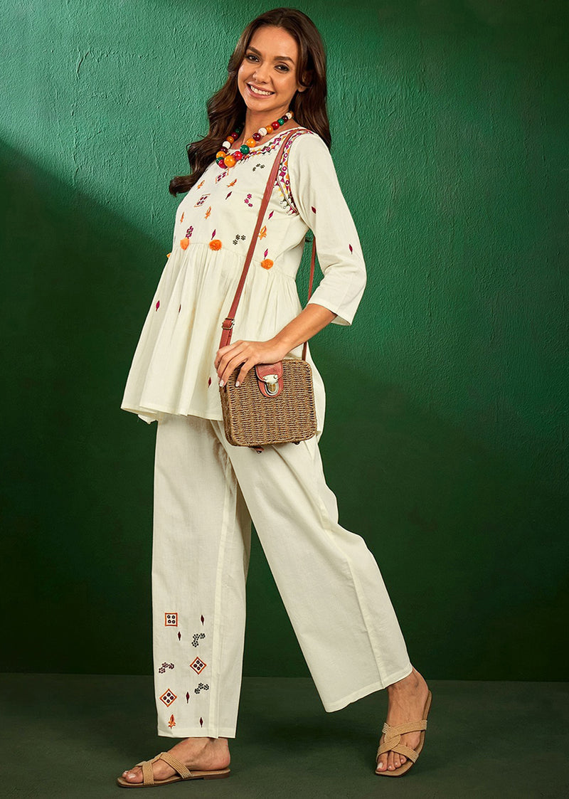 Cotton Embroidery Co Ords Set for Women