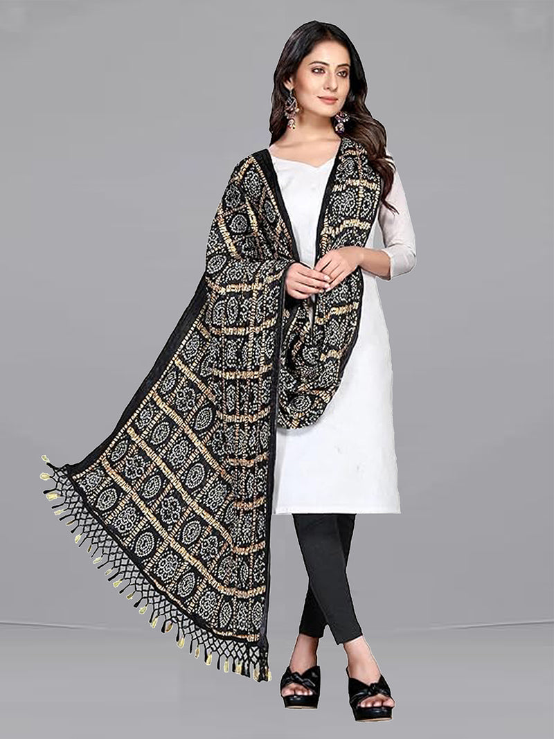 Bandhej Pattern Chinon Silk Dupatta For Women's
