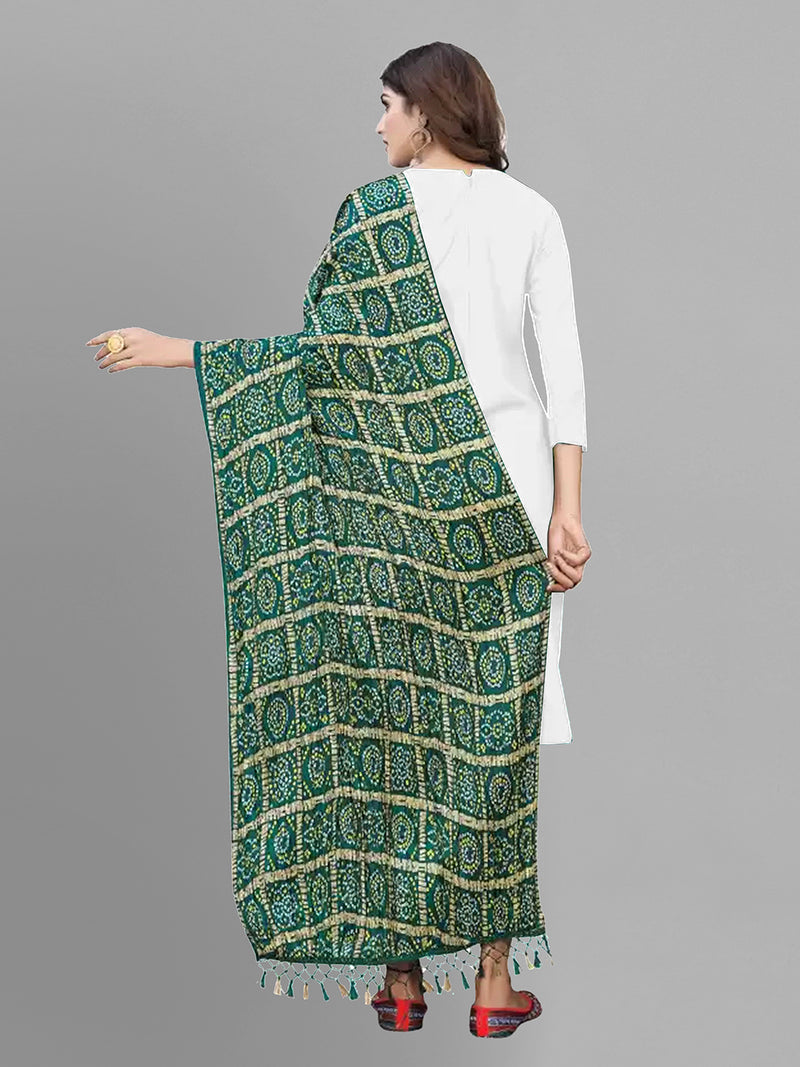 Bandhej Pattern Chinon Silk Dupatta For Women's