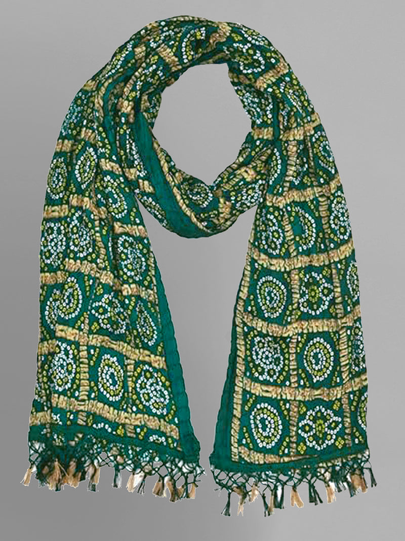 Bandhej Pattern Chinon Silk Dupatta For Women's