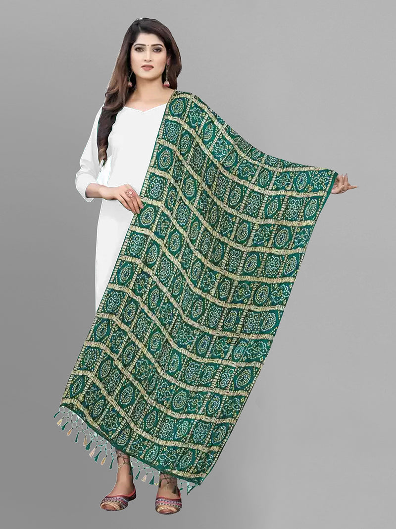 Bandhej Pattern Chinon Silk Dupatta For Women's
