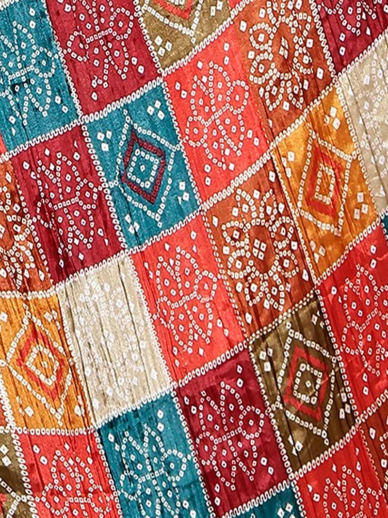 Bandhej Pattern Chinon Silk Dupatta For Women's