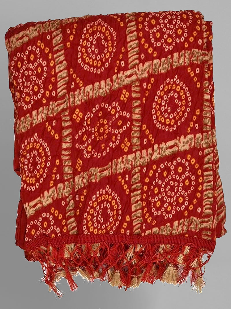 Bandhej Pattern Chinon Silk Dupatta For Women's
