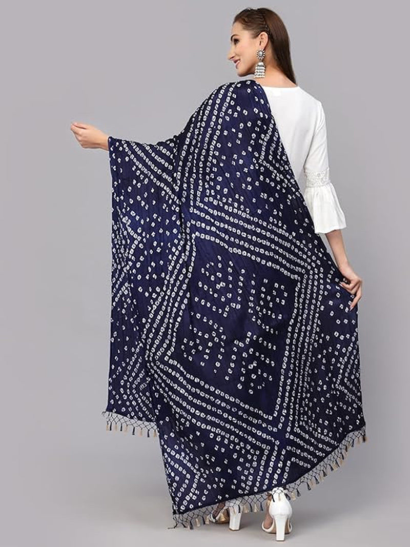 Women's Bandhani Pattern Chinon Silk Dupatta