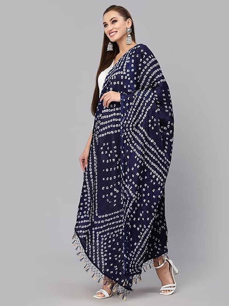 Women's Bandhani Pattern Chinon Silk Dupatta