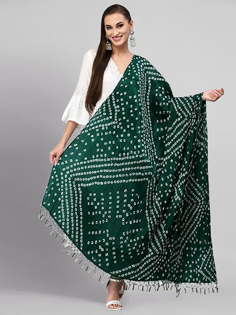 Women's Bandhani Pattern Chinon Silk Dupatta