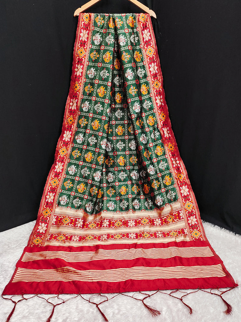 Women's Jacquard Silk Patola Dupatta Ethnic Motif Pattern
