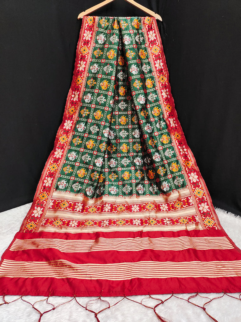 Women's Jacquard Silk Patola Dupatta Ethnic Motif Pattern