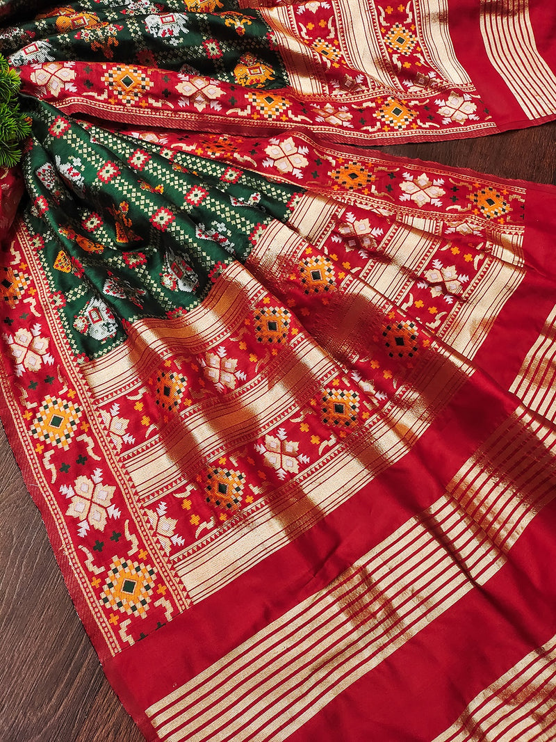 Women's Jacquard Silk Patola Dupatta Ethnic Motif Pattern