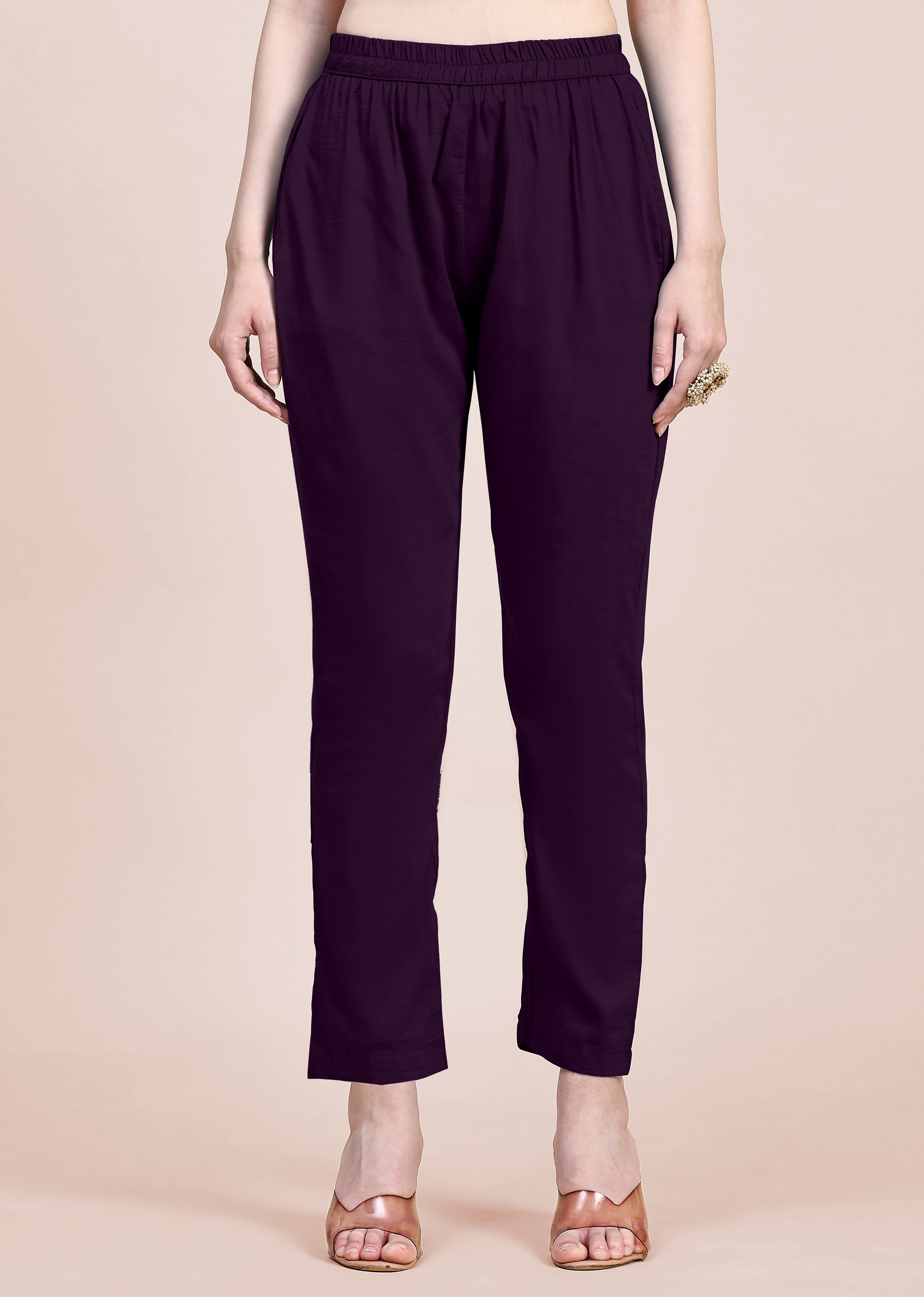 Georgette Embroidery Anarkali Kurta Set for Women (Purple) Trendmallsin