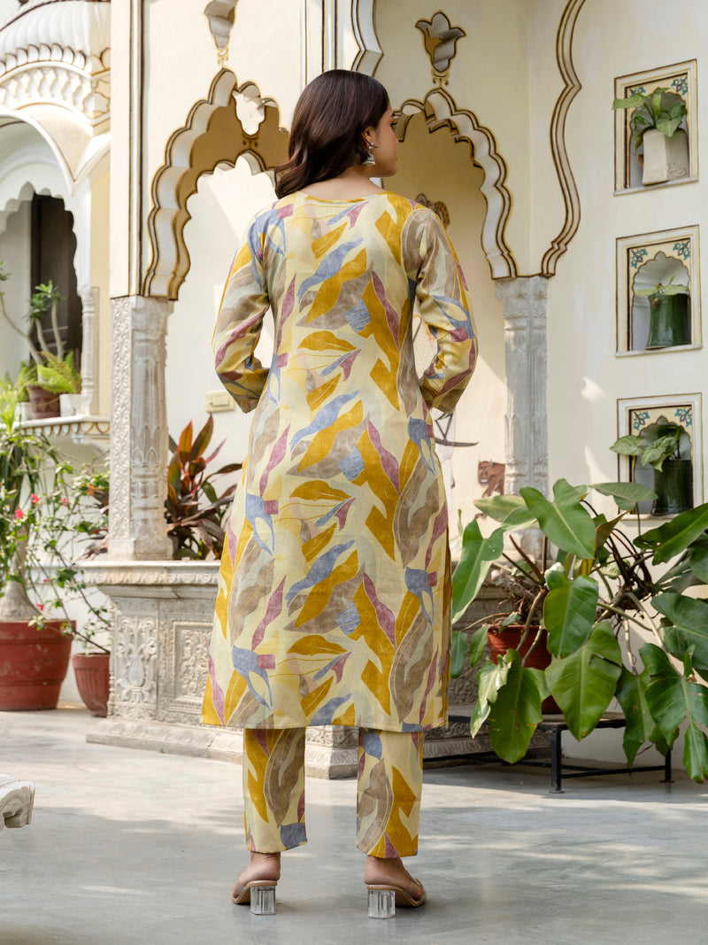 Women's Slub Magic Cotton Digital Print Kurta Palazzo Set