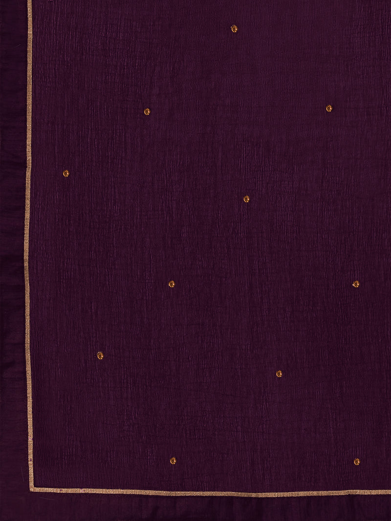 Purple Georgette Embroidery Anarkali Salwar Suit Set with Dupatta For Women's