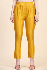 Yellow Vichitra Silk Embroidery Salwar Suit Set Kurta Pant with Dupatta Kurta Set for Women's