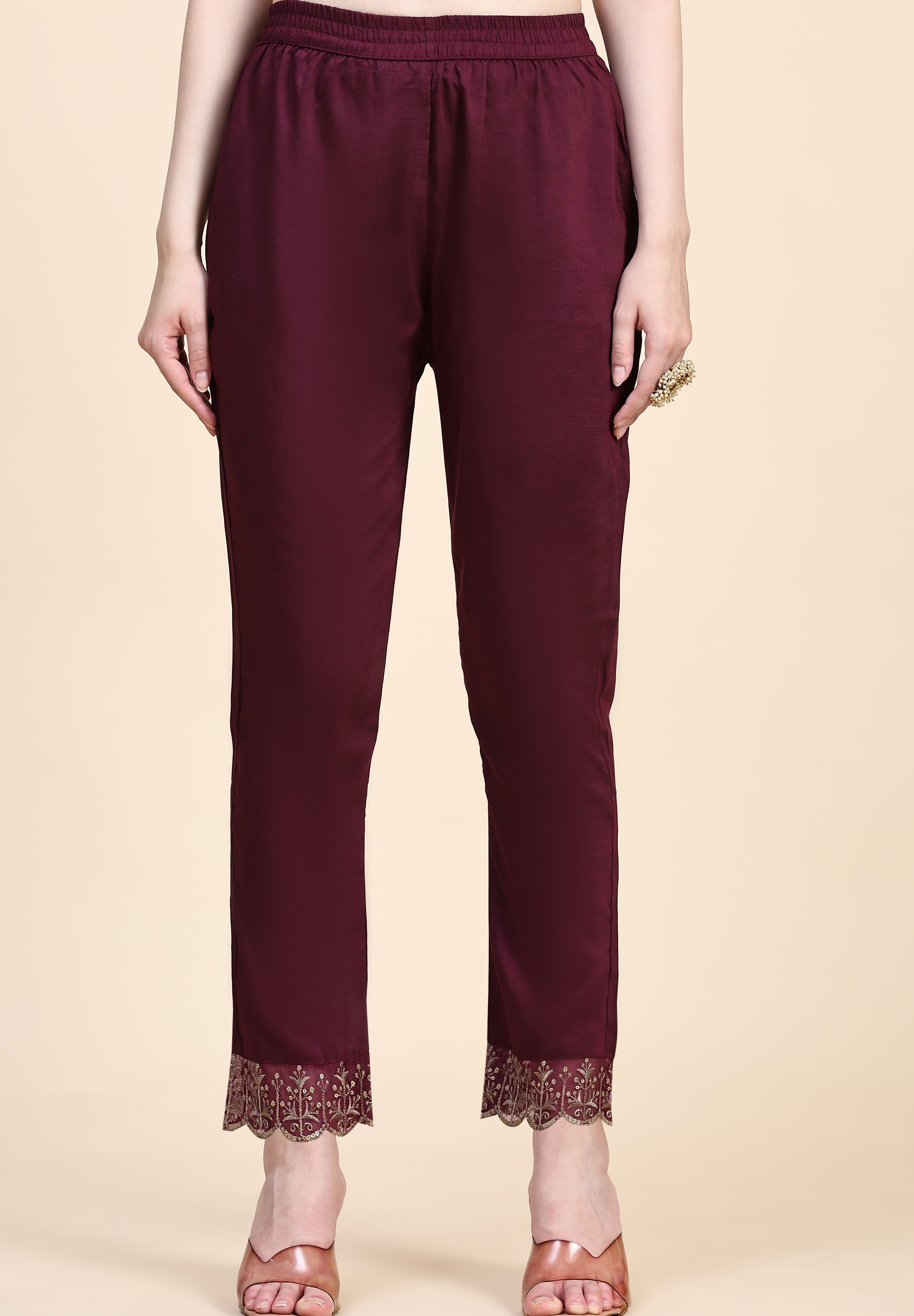 Purple Cotton Embroidery Salwar Suit Set with Dupatta for Women's Trendmallsin