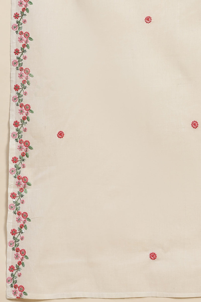 White Pure Cotton Schiffli  Embroidery Salwar Suit Set with Dupatta For Women's