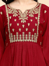 Women's Vichitra Silk Embroidery Salwar Suit Set for Women