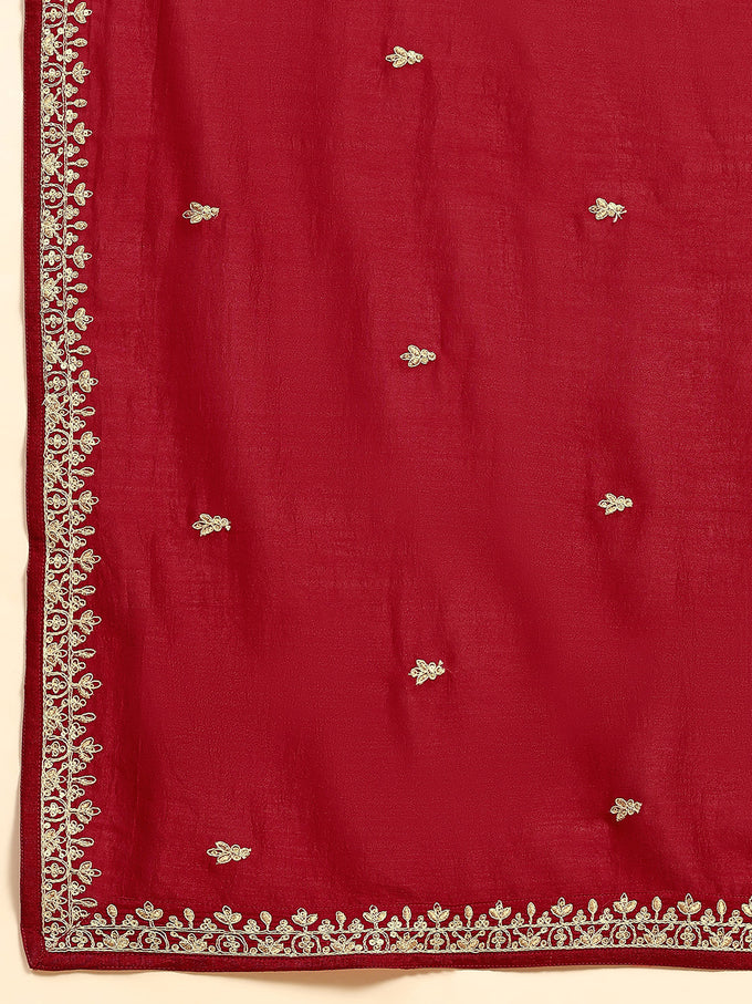 Women's Vichitra Silk Embroidery Salwar Suit Set for Women Trendmallsin