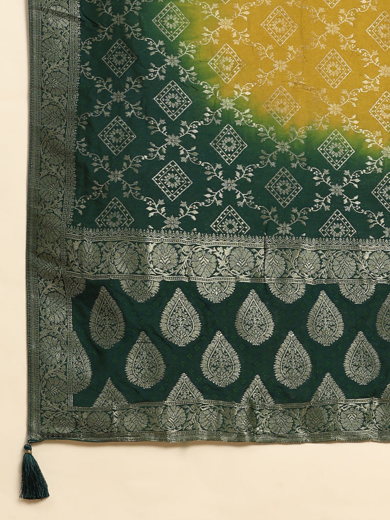 Green Velvet Embroidery Salwar Suit Set with Dupatta For Women's