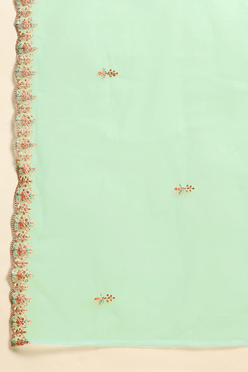 Georgette Embroidery Anarkali Salwar Suit Set with Dupatta For Women's Trendmallsin