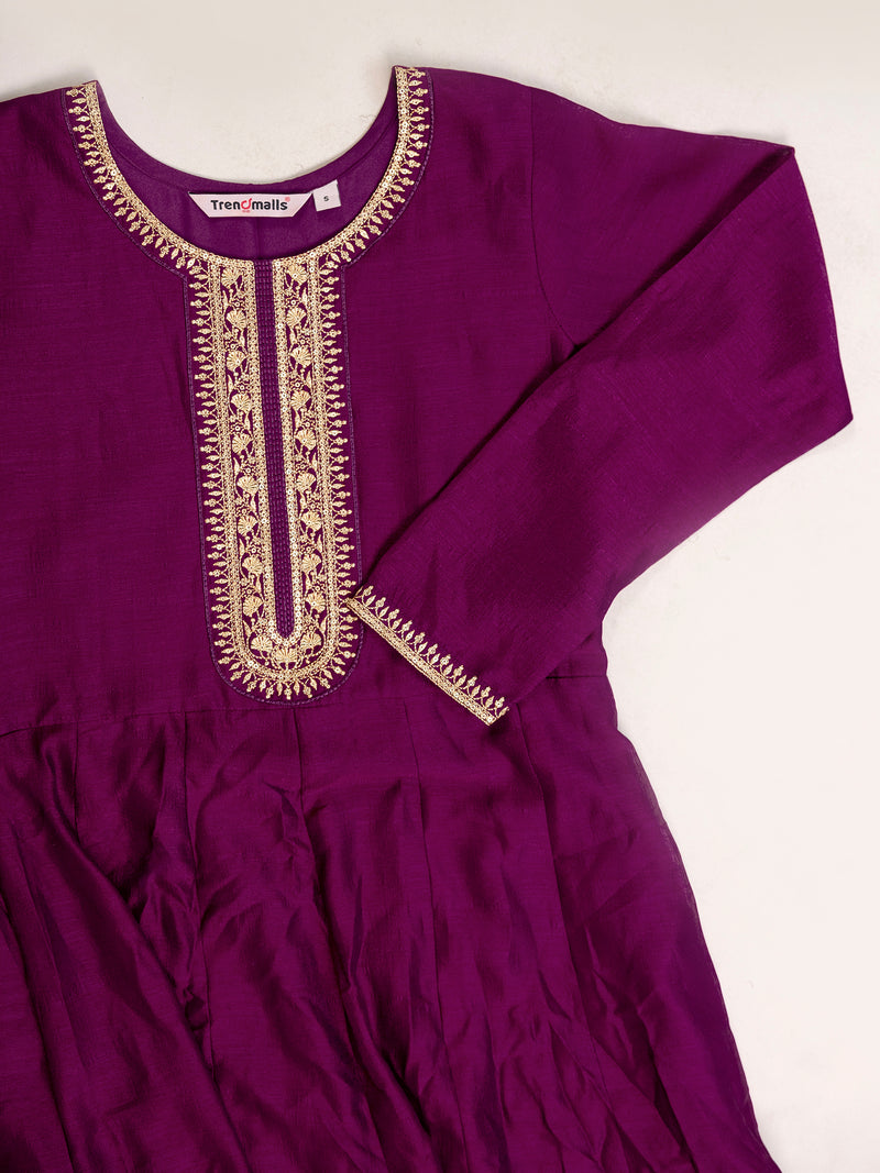 Women's Vichitra Silk Anarkali Suit Set with Jacquard Dupatta for Women Kurta Set for Women