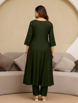 Mahndi Art Silk Embroidery Sequence Work Kurta Pant Set with Dupatta for Women Trendmalls