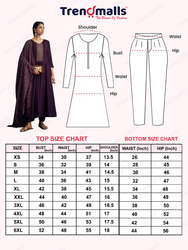 Purple Art Silk Hand Work Embroidery Anarkali Kurta Pant with Printed Dupatta For Women's