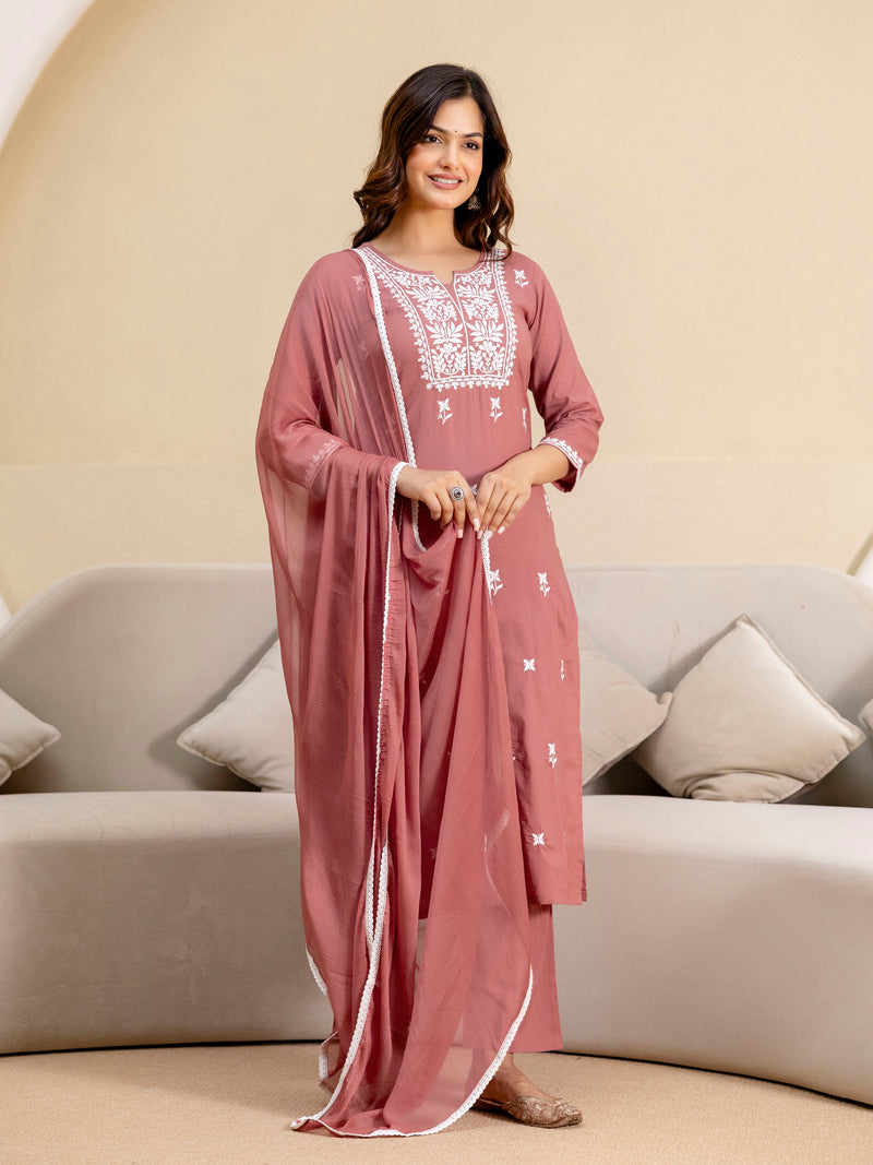 Blue Cotton Print Salwar Suit With Dupatta Set For Women's