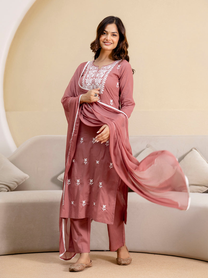 Blue Cotton Print Salwar Suit With Dupatta Set For Women's