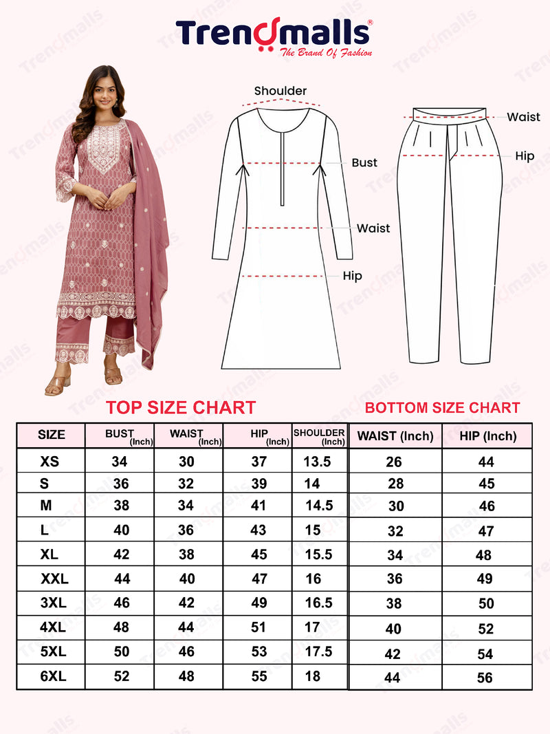 Peach Pure Cotton Embroidery Geometric Print Kurta Pant with Dupatta Set