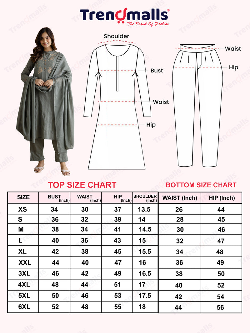 SteelGreen Pure Cotton Weaving Embroidery Kurta Pant with Dupatta Set