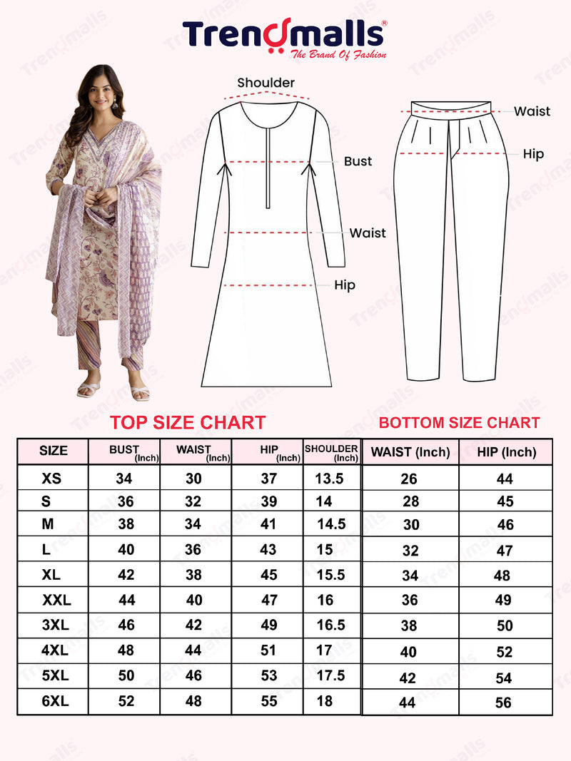 Offwhite Pure Cotton Floral Vine Print Kurta Pant with Dupatta Set