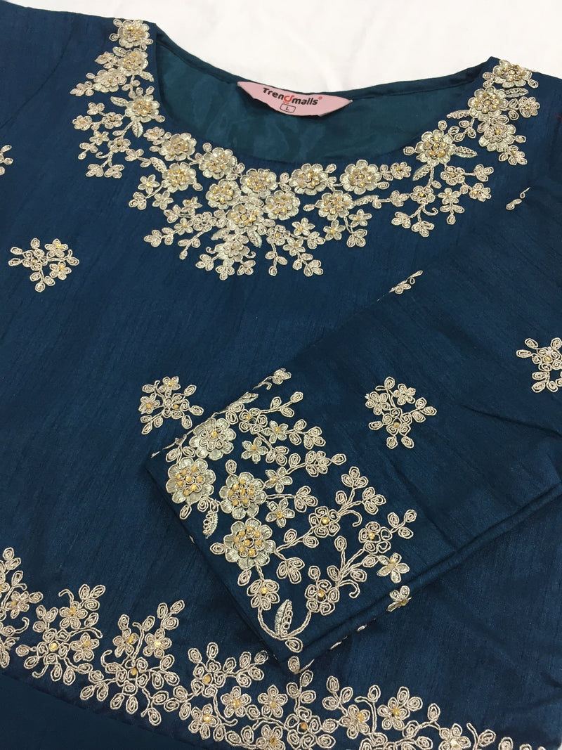 Morpeach Georgette Embroidery Anarkali Salwar Suit Set with Dupatta For Women's