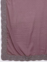 Women Light Brown Saree Rangoli sik Embroidery With Siroski Work Saree
