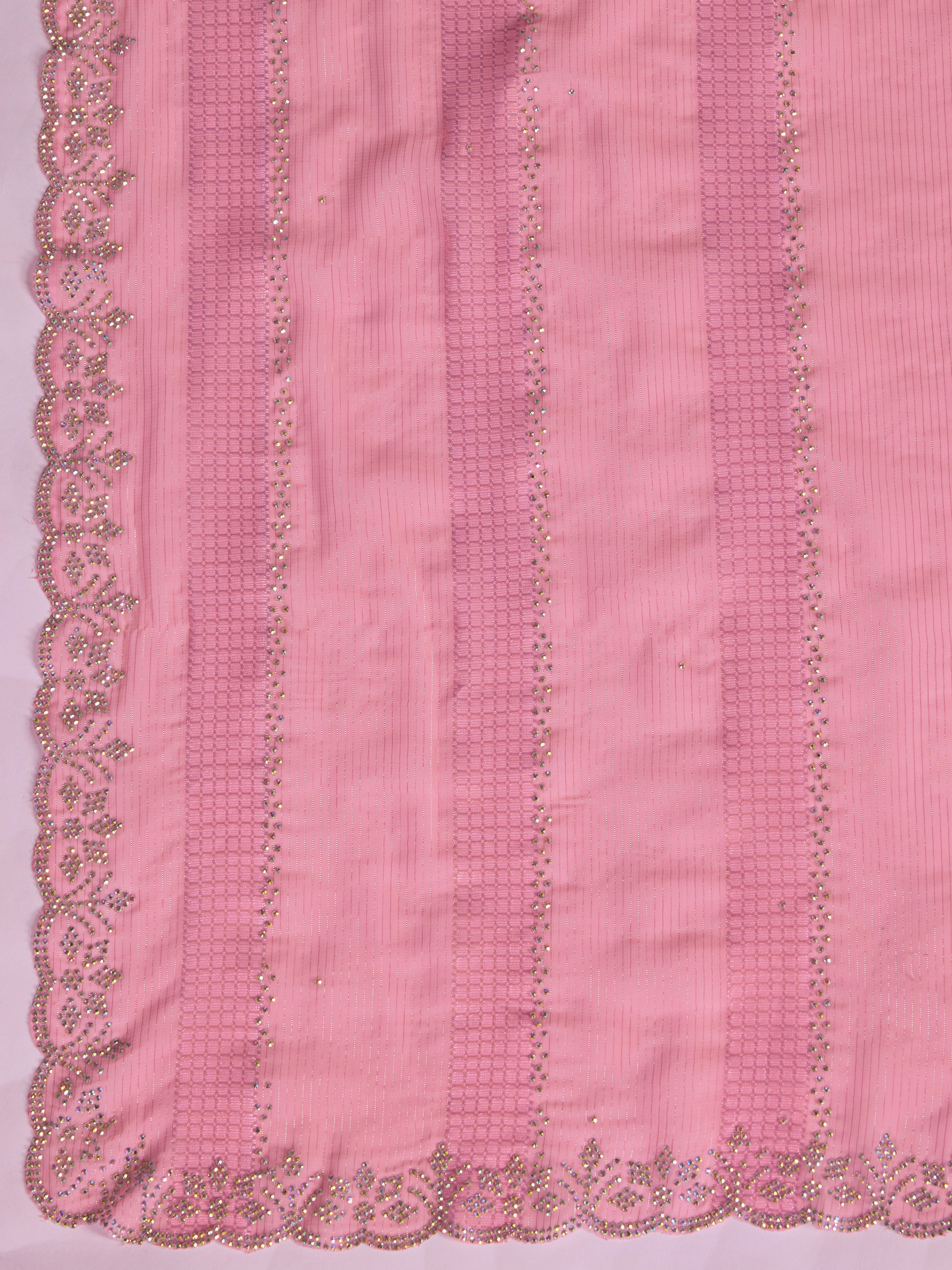 Women's Chiffon Siroski Work Saree with Unstitch Blouse Piece Trendmalls