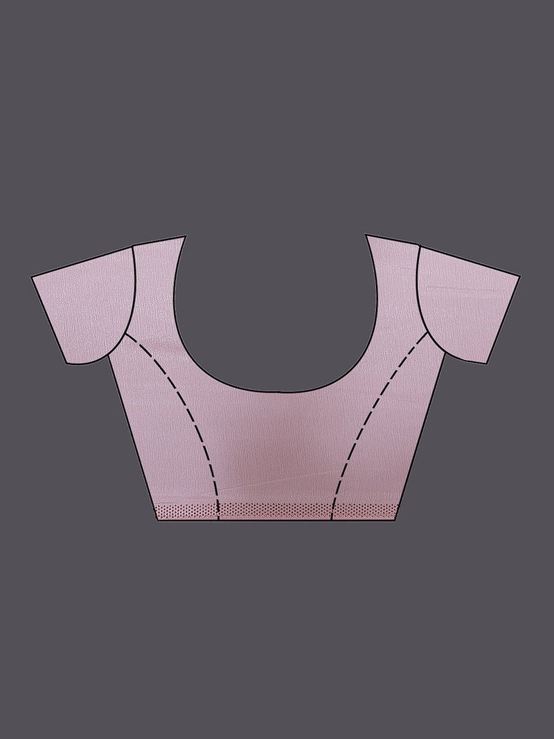 Women's Pink Chanderi Silk Siroski Work with Unstitch Blouse Piece