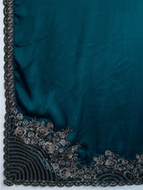 Morpeach Art Silk Embrodeiry Work Saree with Unstitch Blouse Piece
