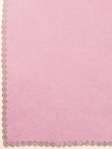 Light Pink Art Silk Siroski Zarkan Work Saree with Unstitched Blouse Piece Trendmalls