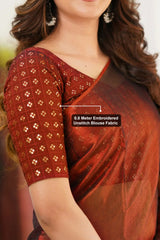 Pure Tissue Cotton Handloom South Style Saree with Unstitched Blouse Piece For Women's Trendmalls