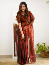 Pure Tissue Cotton Handloom South Style Saree with Unstitched Blouse Piece For Women's Trendmalls