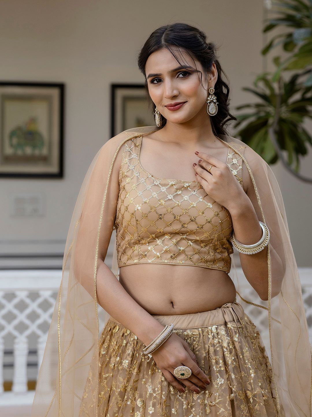 Wedding Wear Special Sequins Lehenga Choli with Dupatta for Women's Trendmalls