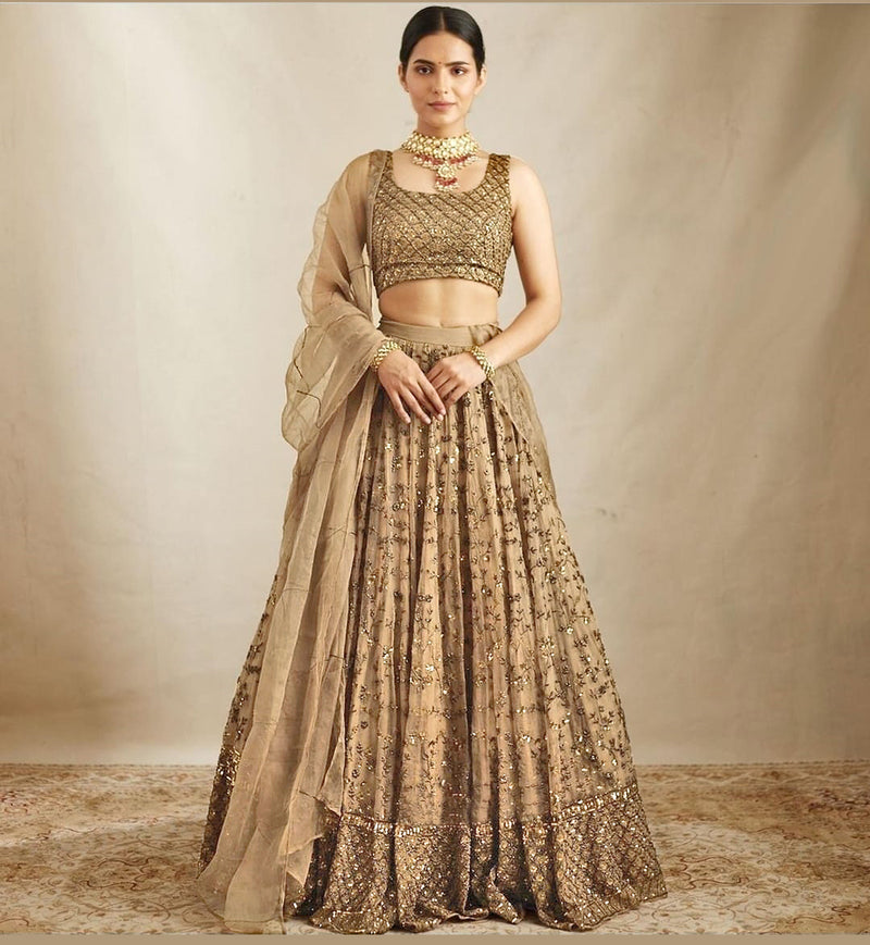 Wedding Wear Special Sequins Lehenga Choli with Dupatta for Women's