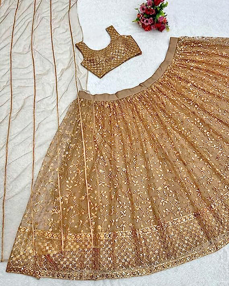 Wedding Wear Special Sequins Lehenga Choli with Dupatta for Women's